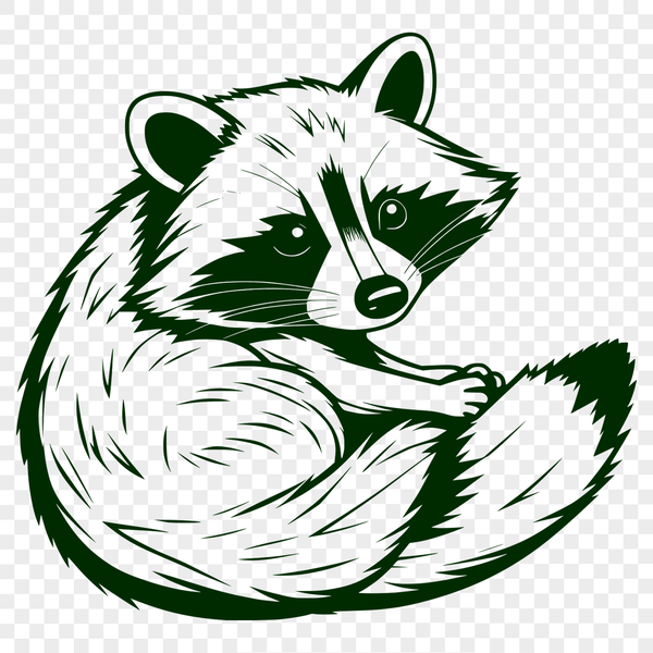 Raccoon Illustration in Scalable Format A stylized illustration of a raccoon, created as a scalable vector graphic (SVG) for use in digital design projects.