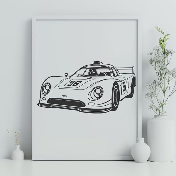 Racing Car Silhouette in Vector Format
