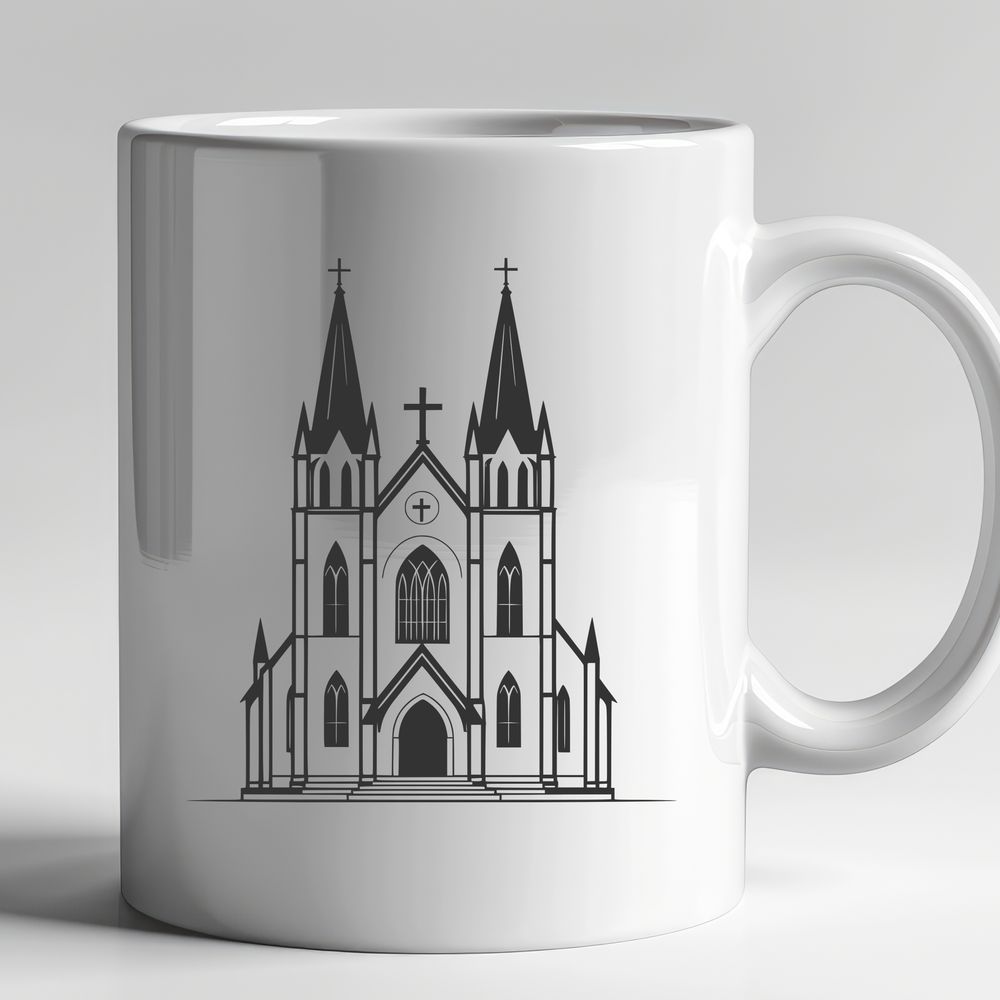 Vector Graphic Church Illustration A vector graphic representation of a traditional Baptist place of worship.