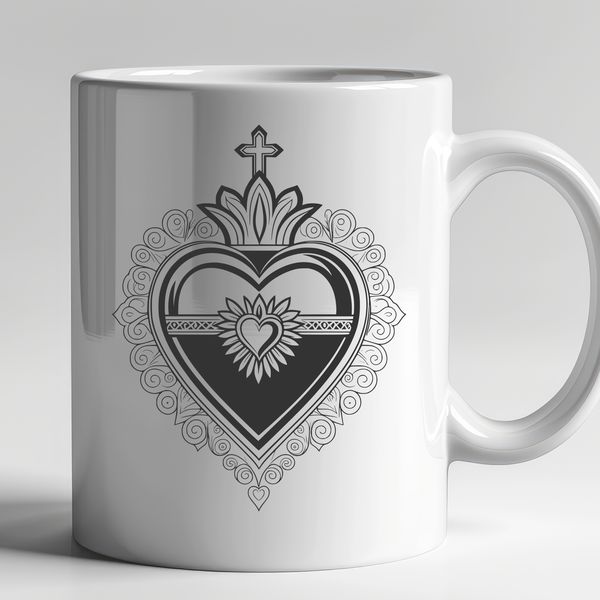 A vector illustration of the Sacred Heart icon, suitable for digital and printing purposes.