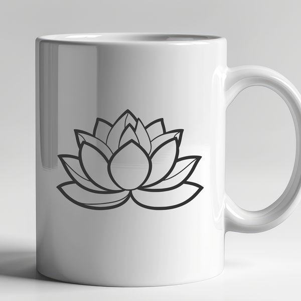 Stylized Lotus Design A stylized illustration of the lotus flower, a symbol with significant cultural and religious meaning in various societies.