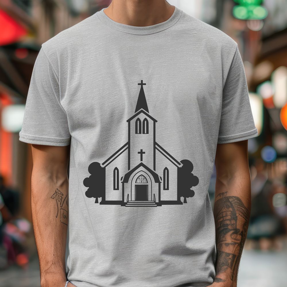 Beautiful SVG Church Clip Art An SVG graphic representation of a traditional Baptist church structure.