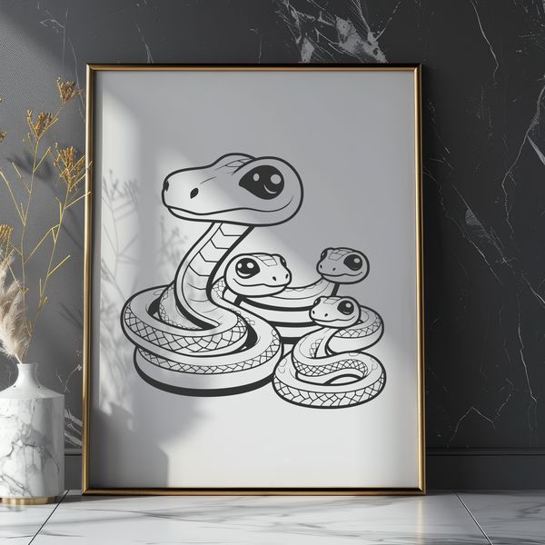 Colorful Snake Illustration for Vector Design A colorful illustration of a snake, suitable for vector design projects and cuttable art.