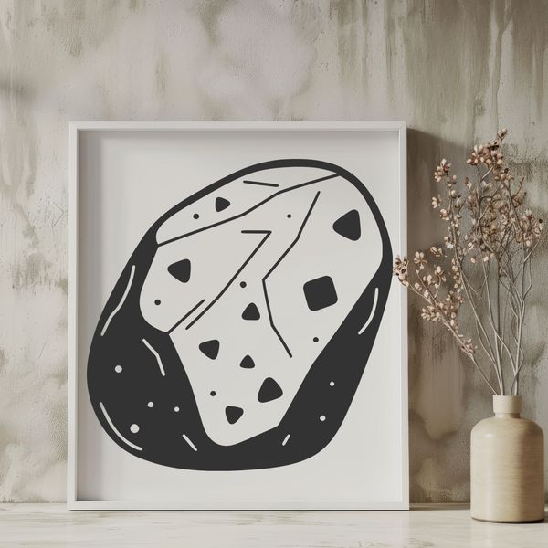 Digital Graphic: Rock Design A detailed vector illustration of a rock, created as a reusable digital graphic.