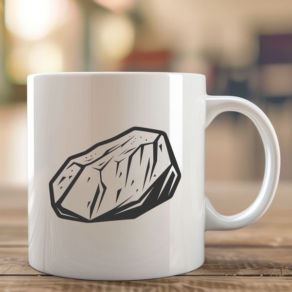 Unique Rock Design Elements A detailed vector illustration of a rocky formation, suitable for graphic design projects.