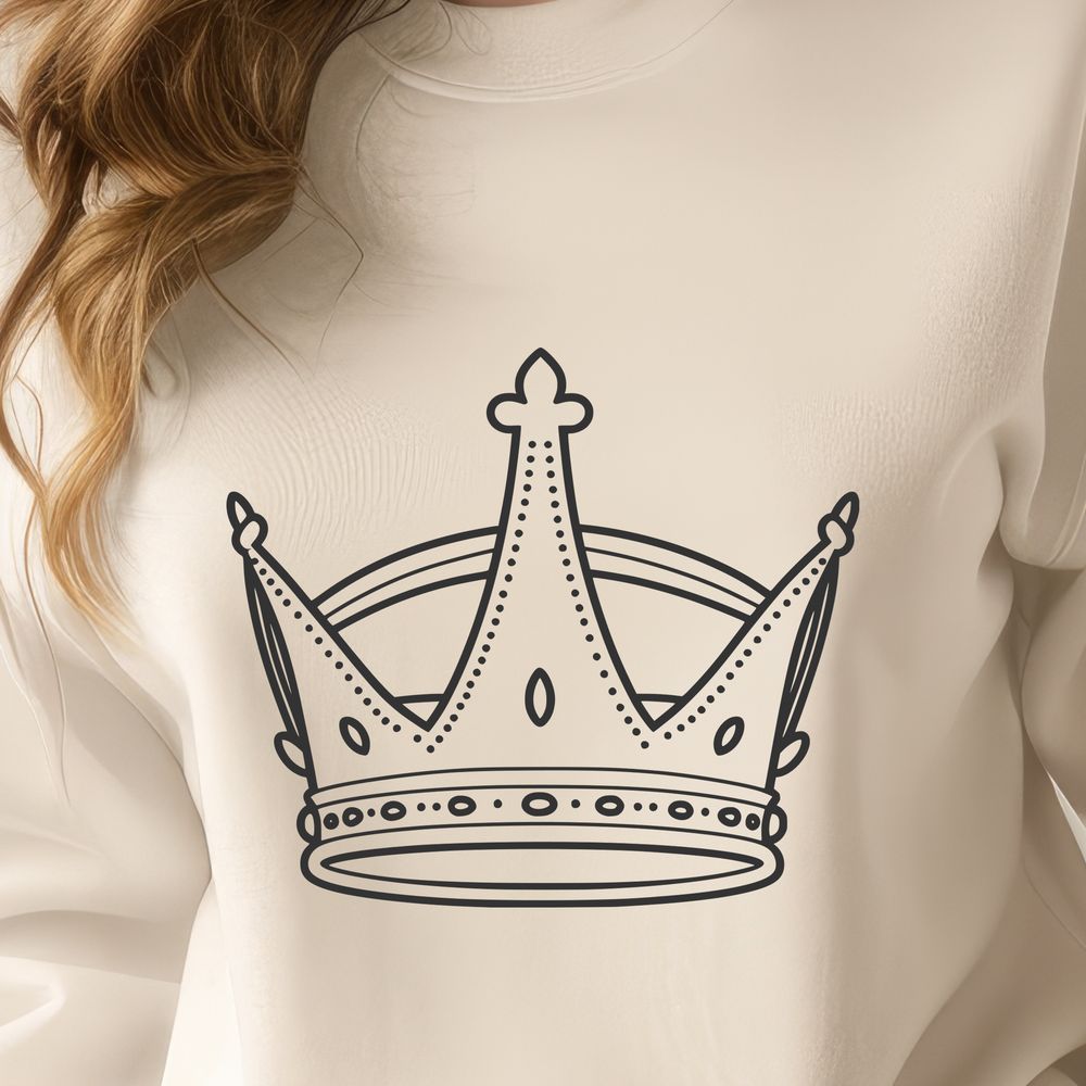 Royal Emblem Digital Illustration A detailed digital illustration of a crown in vector format.
