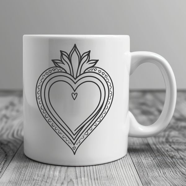 Sacred Heart Symbol Vector Graphics Sacred Heart symbol in vector format, ideal for religious graphics and designs.