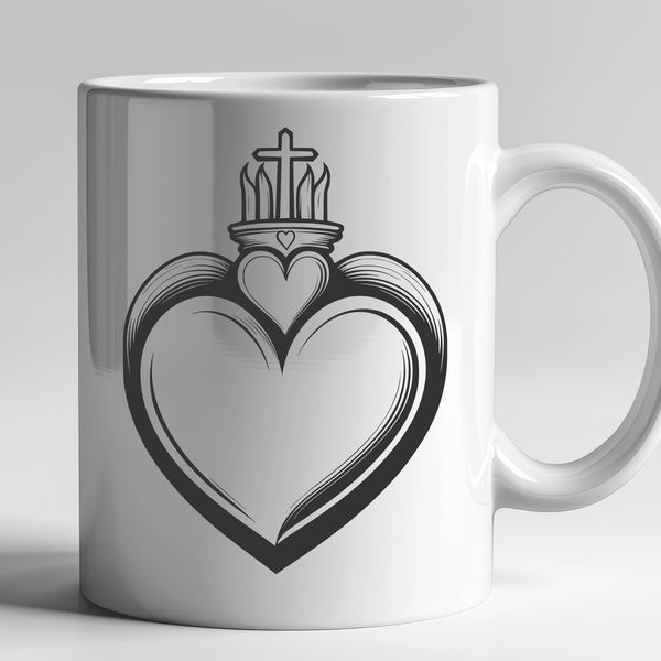 Vector Sacred Heart Symbol A stylized vector illustration of the Sacred Heart symbol, suitable for various design applications.