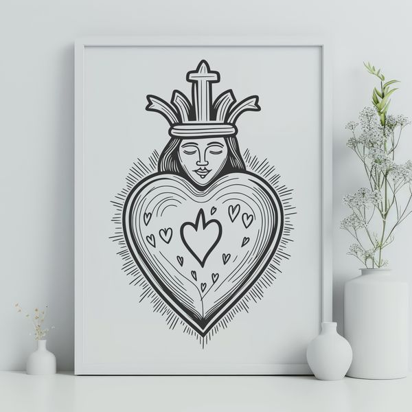 Free Clip Art Design - Sacred Heart Symbol Religious symbol of the Sacred Heart in vector format, ideal for clip art designs.