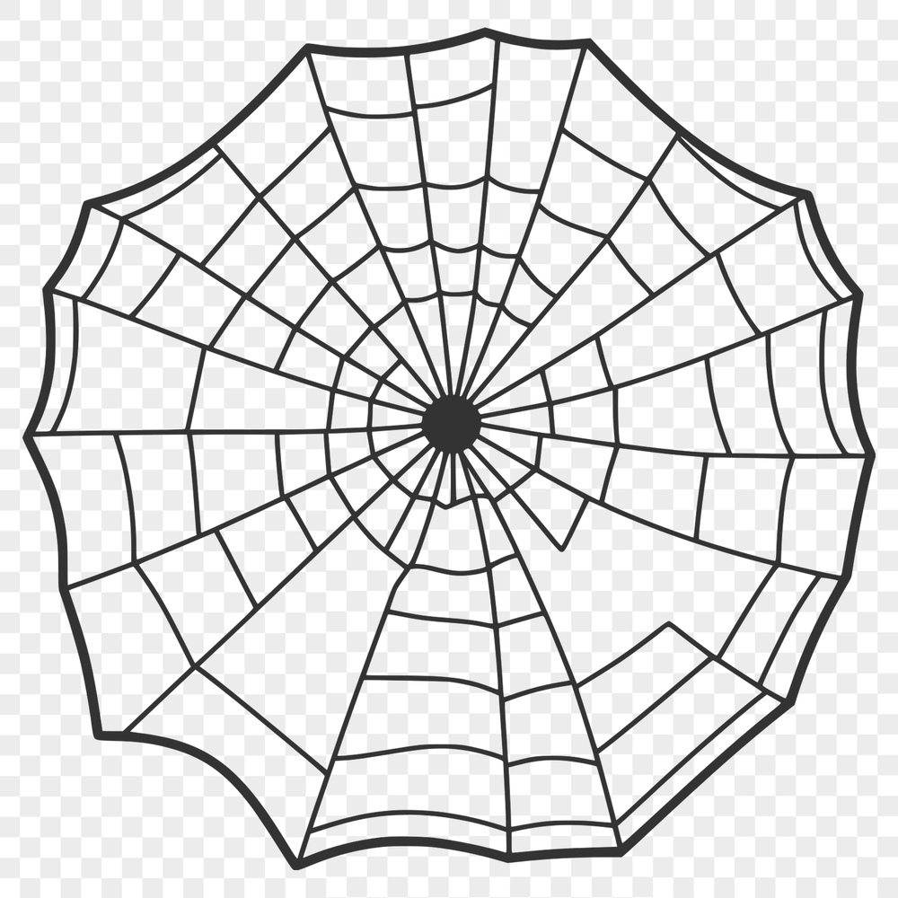 A scalable clipart design of a spider's intricate web, suitable for digital use.