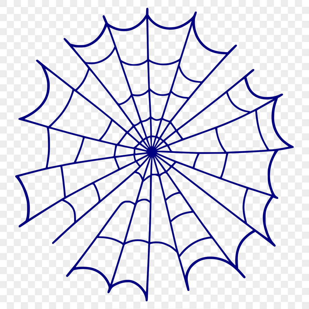 A high-quality digital representation of a spider's intricate web, suitable for vector design projects.