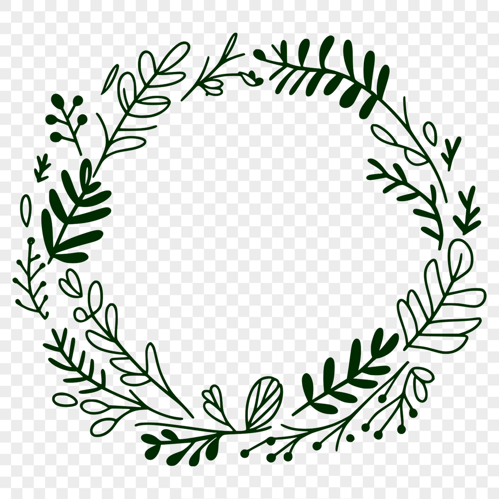 A decorative floral wreath designed as a vector graphic for digital applications.