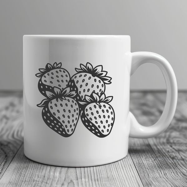 Ripe Strawberry Graphic Icon An SVG graphic representation of a ripe strawberry, suitable for design projects.
