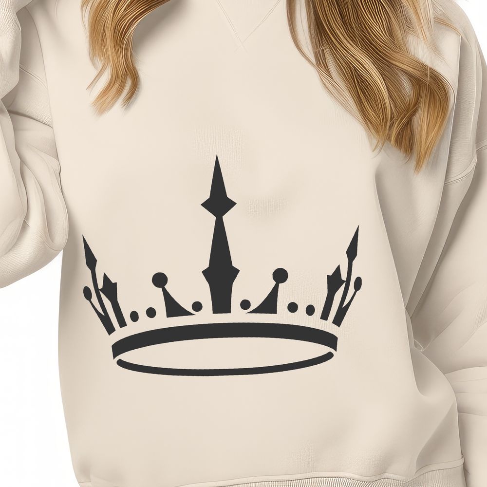 Simple Crown Clip Art Simple vector design of a crown with intricate details, suitable for digital use in various formats.