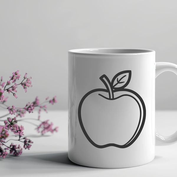 Ripe Fruit Vector Graphics Design A colorful illustration of a ripe apple with smooth skin.