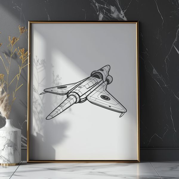 Detailed Vector Spacecraft Design Illustrated spacecraft with detailed vector graphics