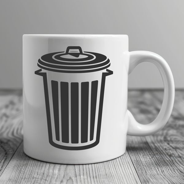 Elegant Bin Design SVG Illustrative trash can icon in vector format.
