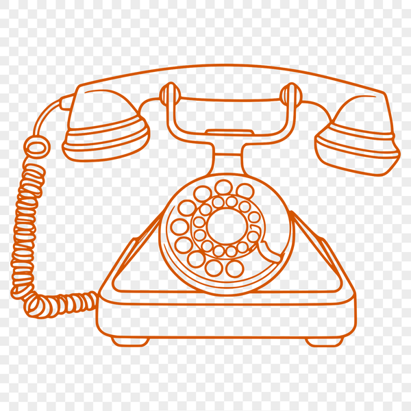 Simple Phone Graphic A simple telephone graphic with clean lines and minimal details.