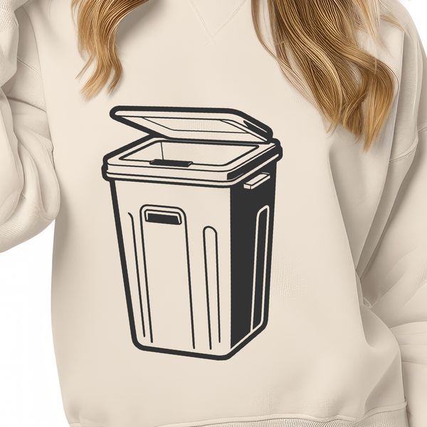 Simple Vector Bin Icon SVG icon of a trash can for vector art and clipart designs.