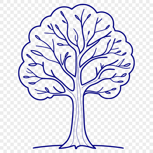 A stylized tree illustration made from vector shapes.