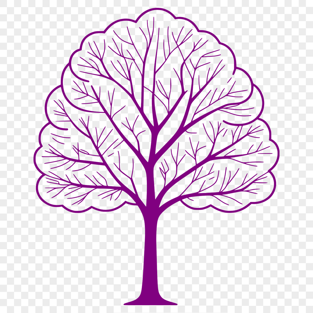 Free Tree SVG Graphic A stylized illustration of a tree with simple shapes and lines, suitable for vector graphics and cutting machines.