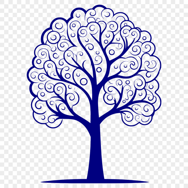 A detailed vector illustration of a tree with roots and branches.