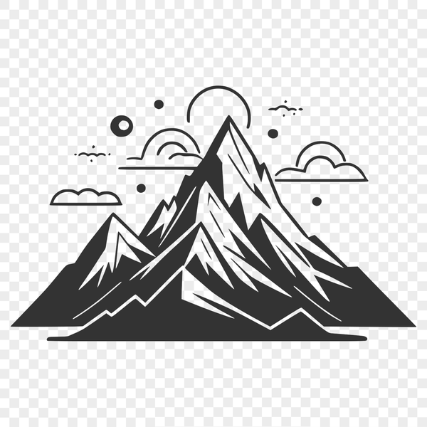 Free Vector Image of a Mountain Scene A high-resolution digital illustration of a mountain landscape in vector format.