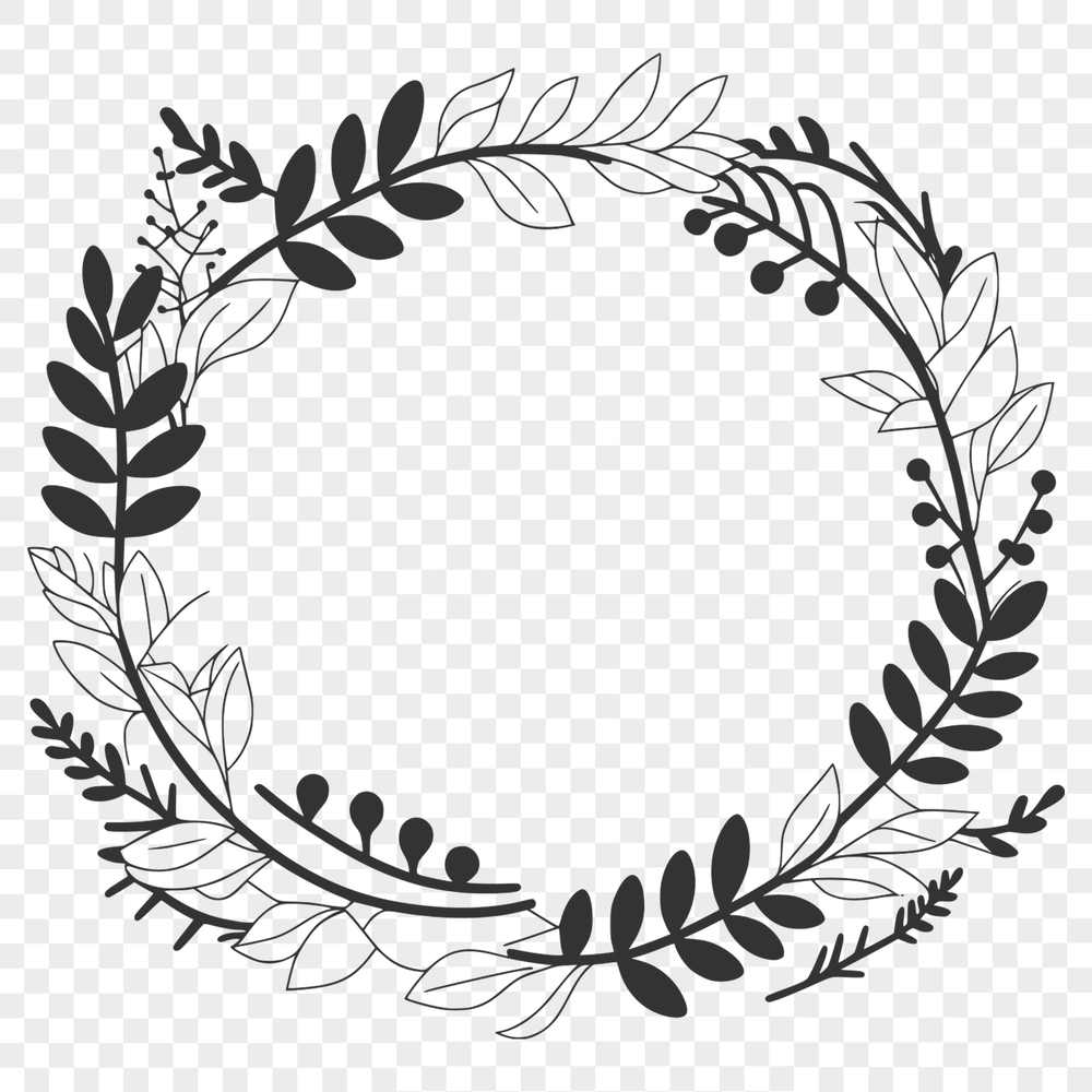 Free SVG Vector Art Design for Crafters Floral wreath illustration created as vector art.
