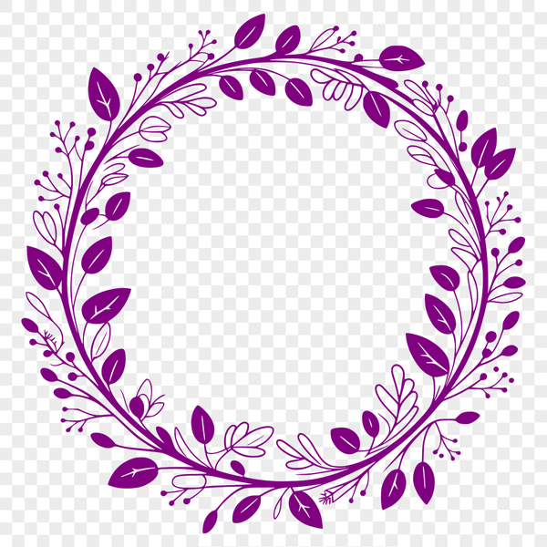 Elegant Floral Garland Vector Art A floral wreath designed as a vector graphic in SVG format, suitable for various digital applications.