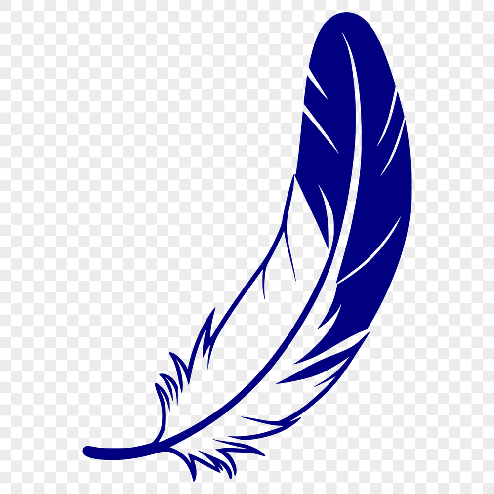 Beautiful White Feather Illustration Vector illustration of a single white bird's feather in high detail, suitable for cutting machines or digital designs.