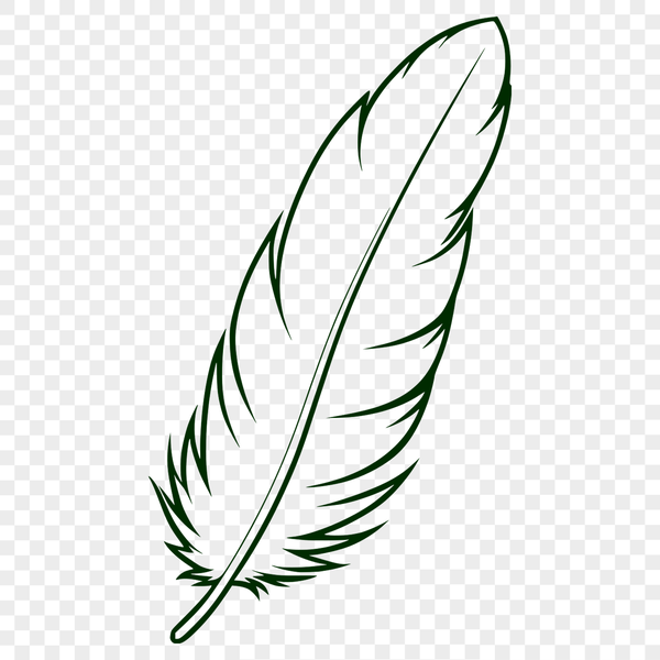 Beautiful Free Vector Feather Illustration A high-quality vector illustration of a single feather, suitable for digital use in various formats including SVG and PNG.