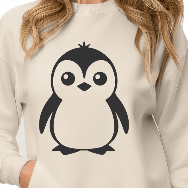 A stylized illustration of a penguin, created as a vector graphic in the SVG format.