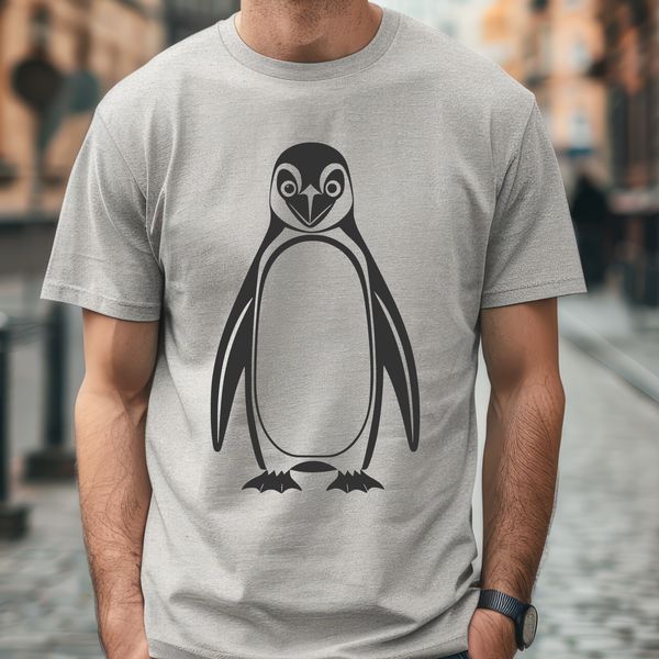 Vector Penguin Graphics A single penguin standing on ice, depicted in vector format.