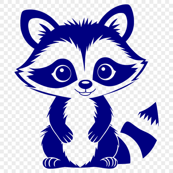 Beautiful Raccoon Silhouette A high-quality SVG graphic of a raccoon with clean lines and sharp details.