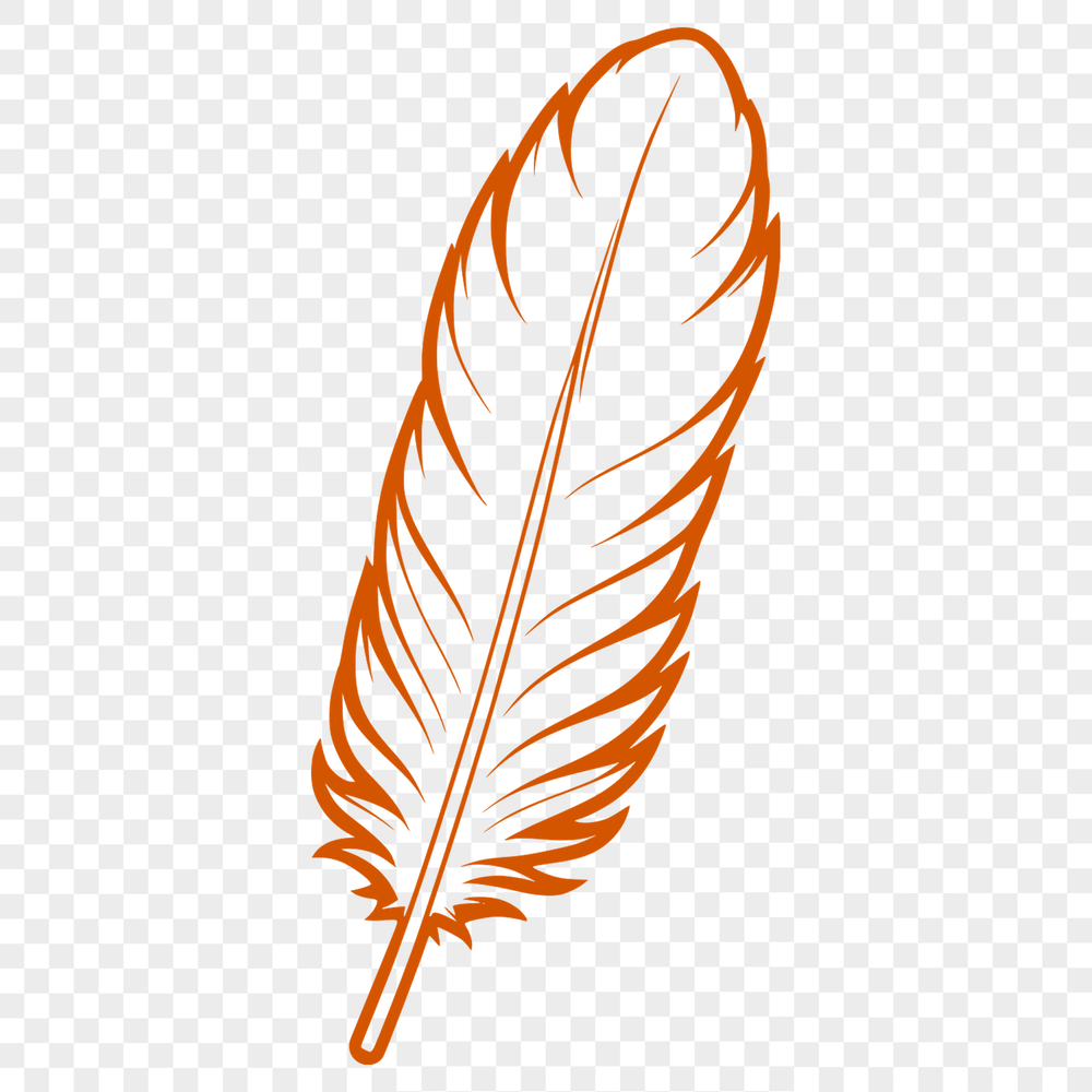 Free Digital Feather Clip Art Design A detailed digital illustration of a feather in vector format.