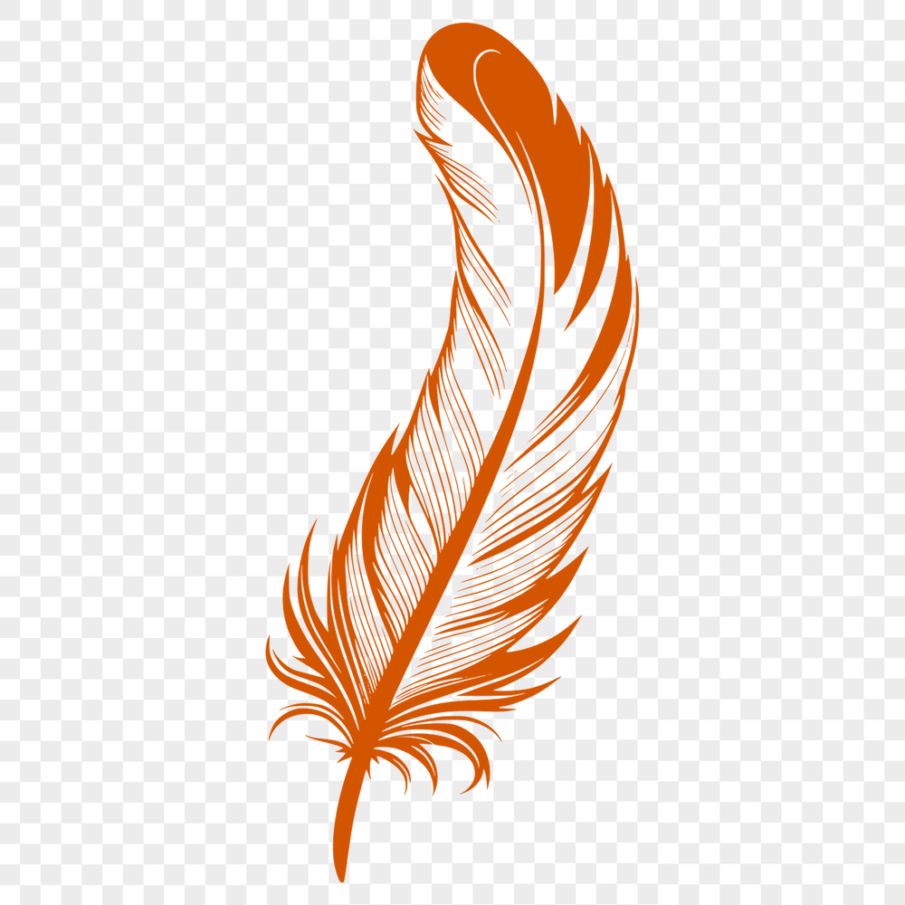 Free White Feather Icon A single white feather isolated on a transparent background, created as an SVG vector graphic.