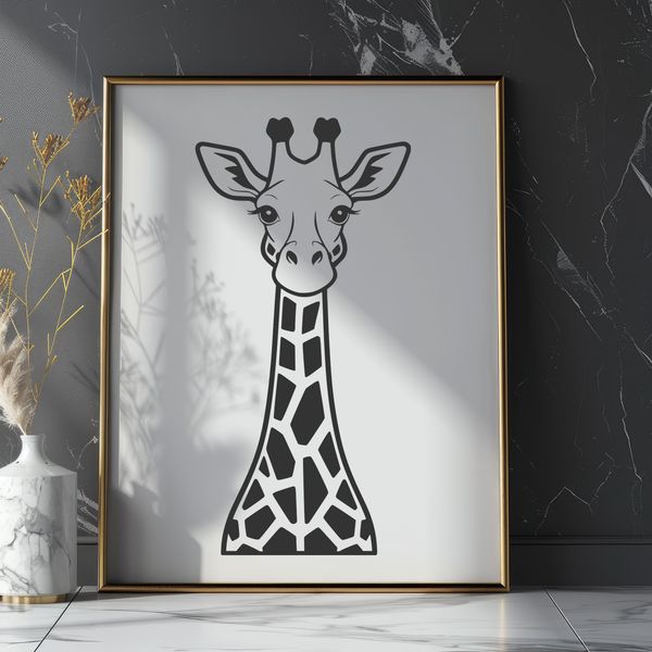 Spotted Savannah Mammal Vector A tall, spotted mammal native to Africa, depicted in vector format.