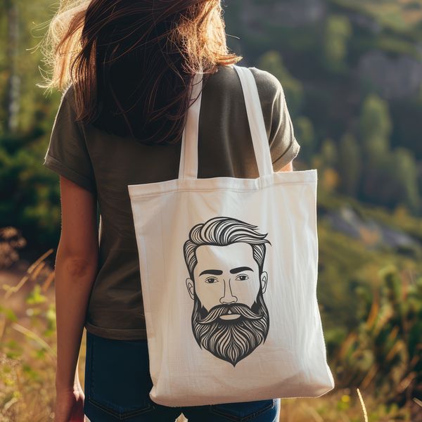 A simple illustration of a man with facial hair.