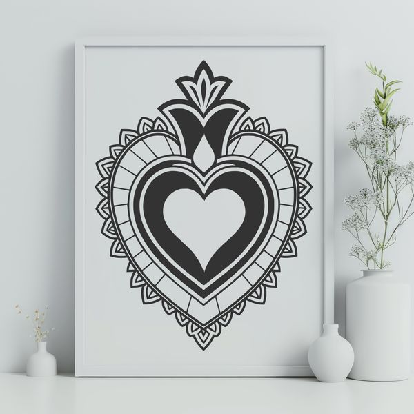 Sacred Heart Iconography Illustration Vector illustration of the Sacred Heart symbol in various formats including SVG and PDF.