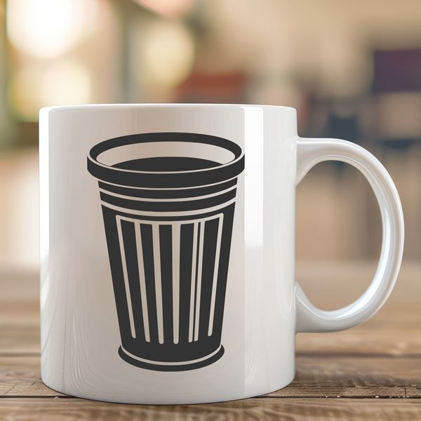 Simple Trash Can Vector Graphic A simple graphic representation of a trash can with a lid, suitable for vector art design.