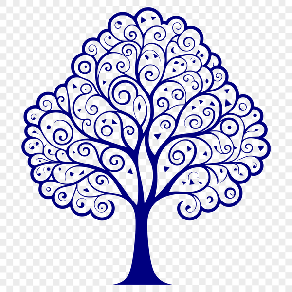 A high-resolution vector tree illustration suitable for cutting machines and laser cutting.
