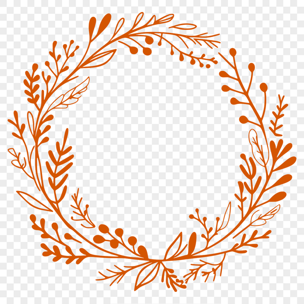 Beautiful Floral Wreath SVG Cut File A digital floral wreath design made using vector art, suitable for cutting machines and laser cutters.