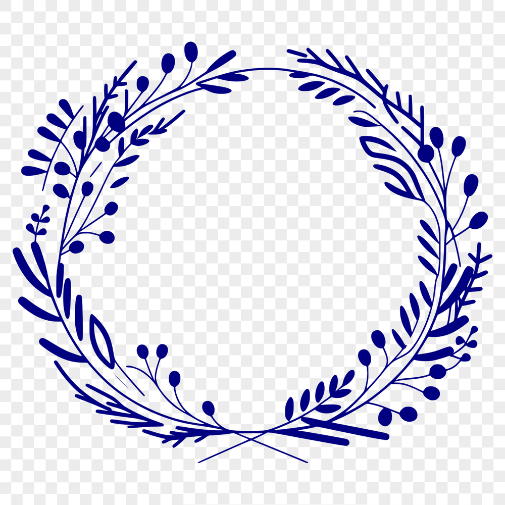 Beautiful Interconnected Flower Elements A decorative floral wreath design made from interconnected flower elements in vector format.
