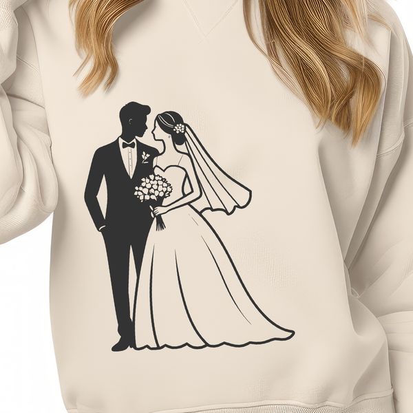 Wedding Clip Art Design An SVG vector art design of a couple getting married, suitable for personal or commercial use.