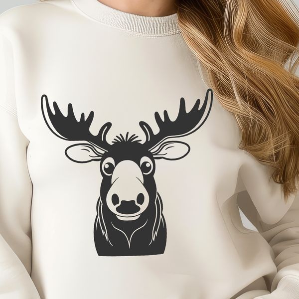 Moose Silhouette for Crafting An SVG vector design featuring a majestic moose in its natural habitat.