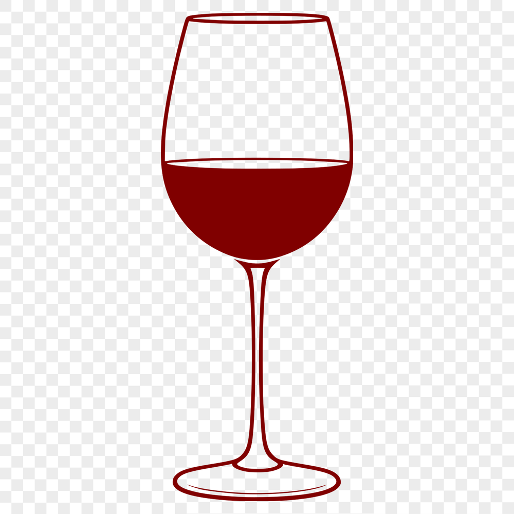 Free Wine Glass Vector Graphic A simple illustration of a glass filled with red wine, suitable for vector design projects.