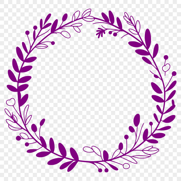 Hand-Drawn Floral Wreath Design A hand-drawn floral wreath design made with vector art elements.