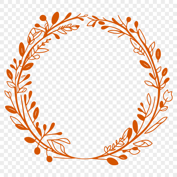 Decorative Floral Circle A floral design made with curved lines forming a circular shape.