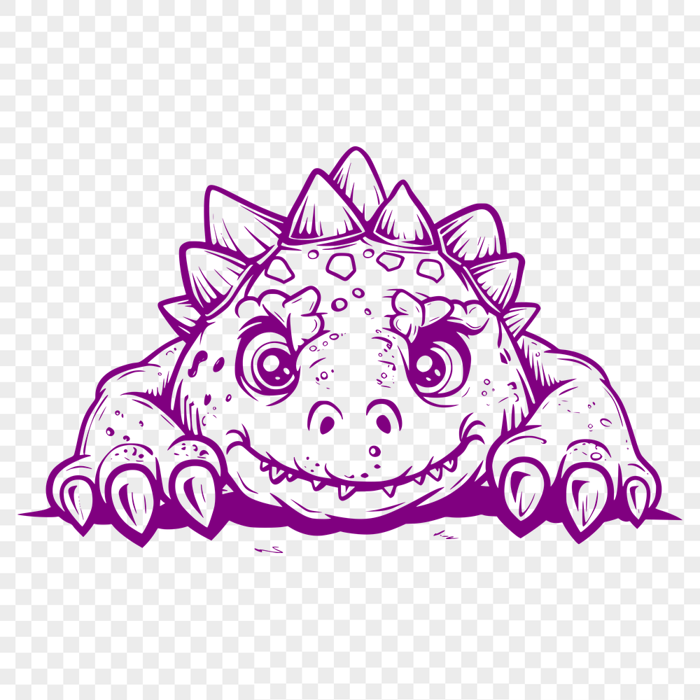 Peeking Ankylosaurus Digital Artwork