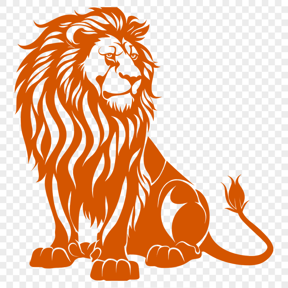 Sitting Lion Vector Craft File